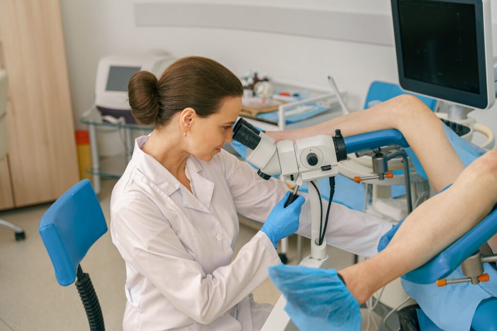 female gynecologist examining patient on chair wit 2023 11 27 05 32 56 utc